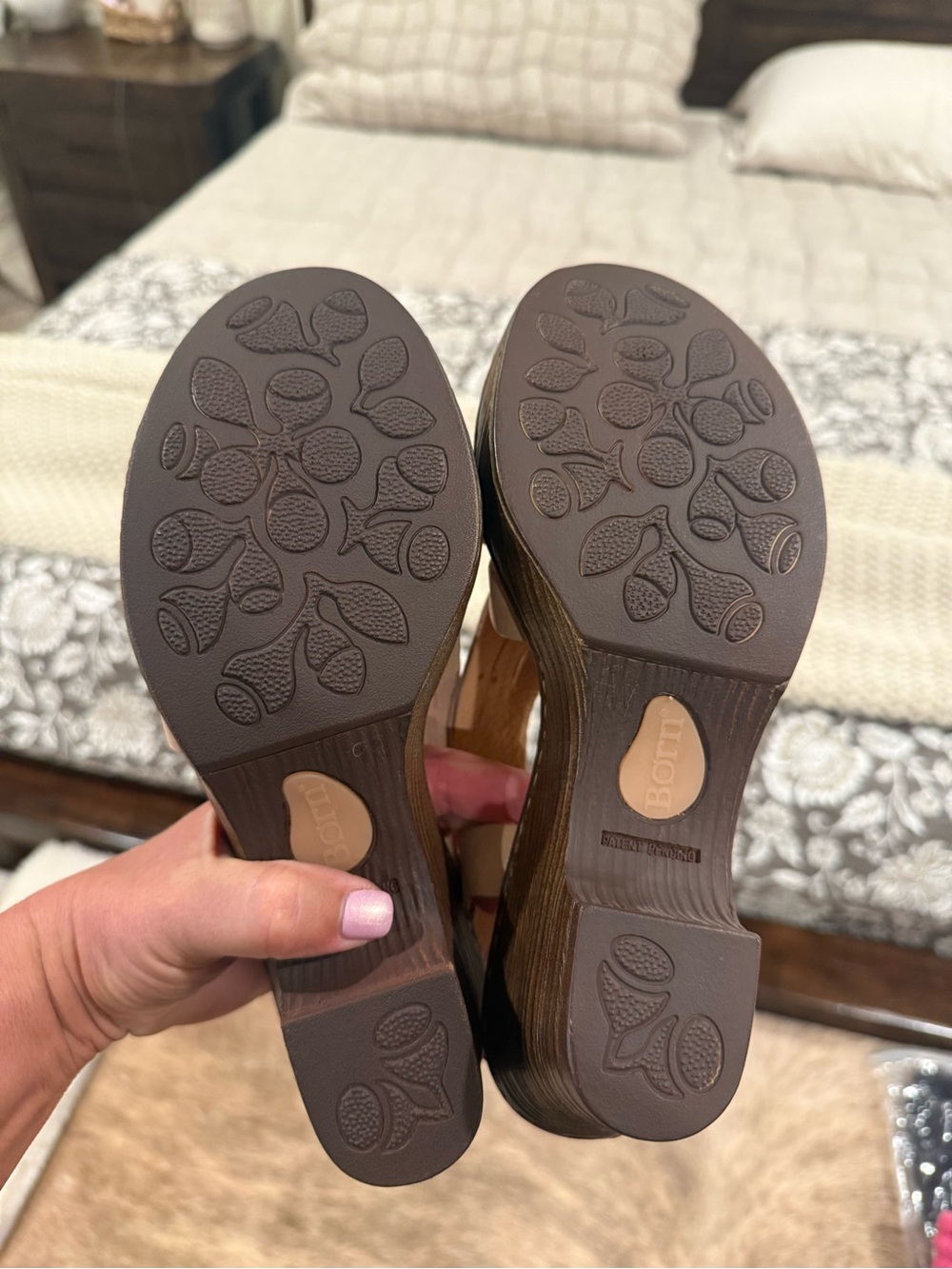 Born Womens Crevalle Leather Slingbacks Heel Sandals - Picture 7 of 7